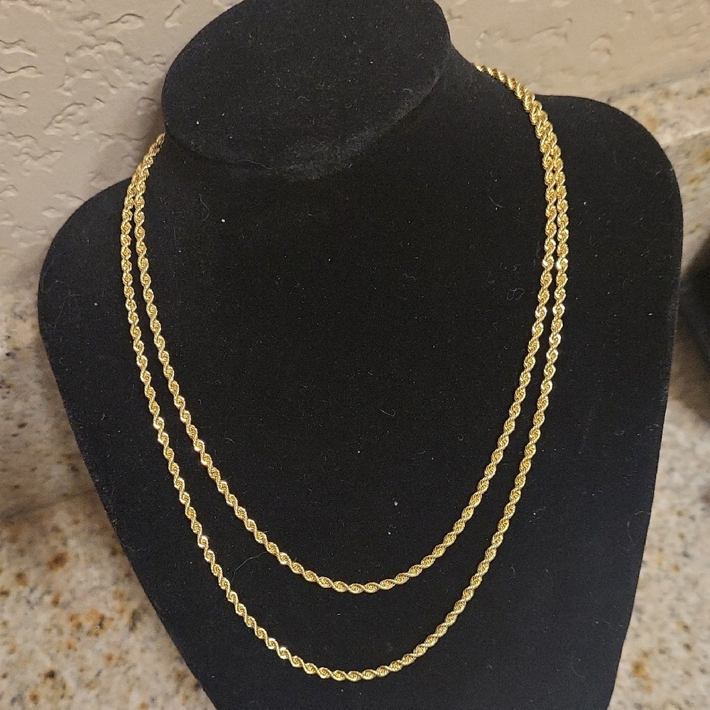 14 KT Gold Rope Chain Necklace 30 Inches Over 1/2 Ounce of GOLD
